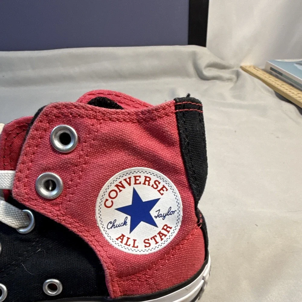 Converse Chuck Taylor All Star Kids High Top Canvas Sneakers Black/Red/White 11